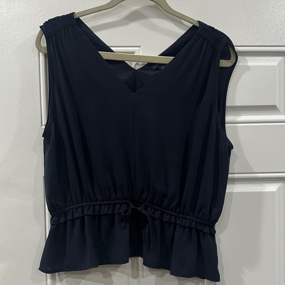 Ann Taylor Navy Sleeveless Blouse